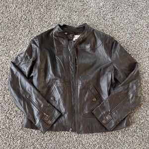 Studio Y Chocolate Brown Leather Jacket